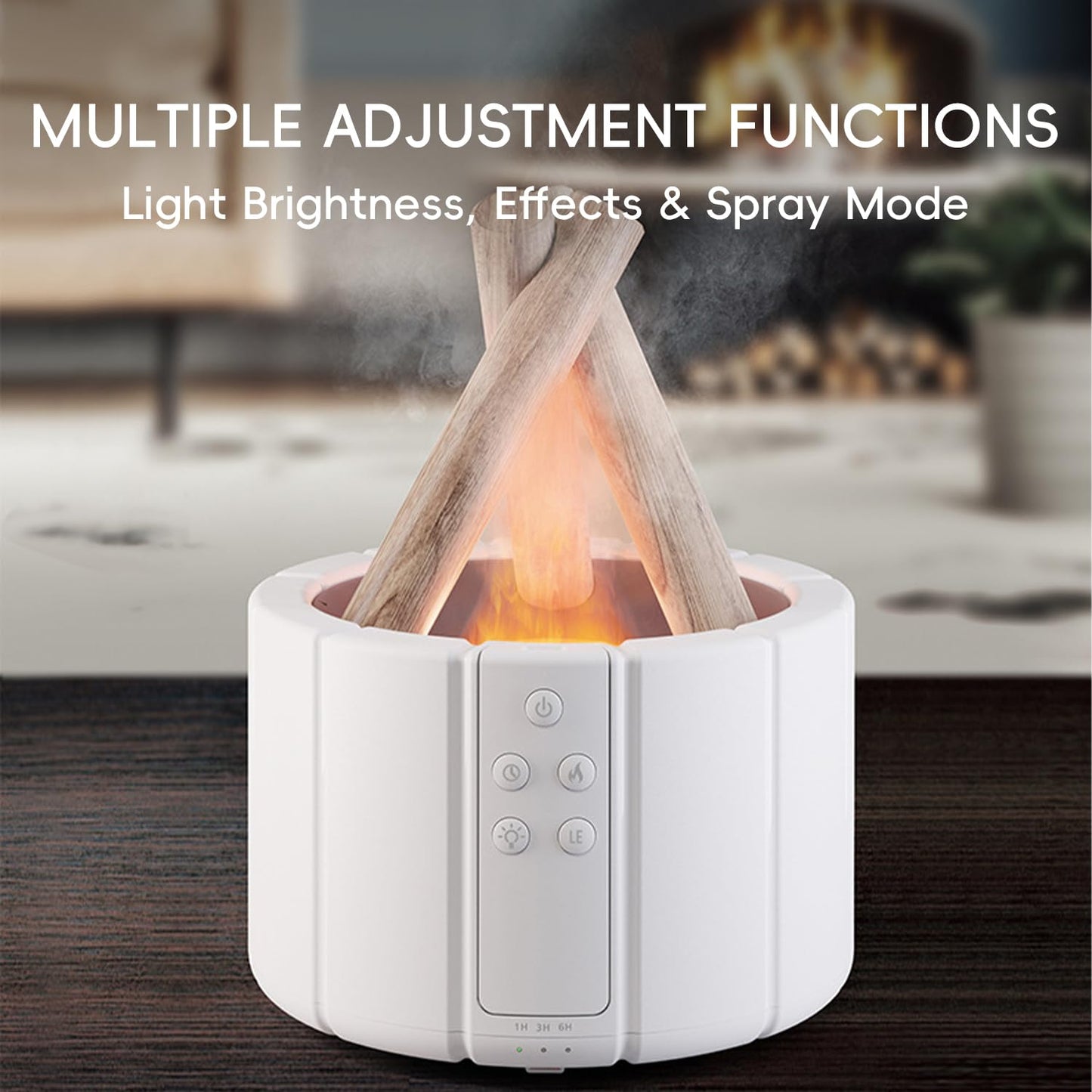 YALEDI Campfire Flame Diffuser 250ml – Remote, Auto Shut-Off, Night Light