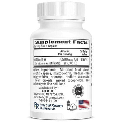 A-25 Vitamin A Palmitate – 100 Capsules for Vision & Immune Support
