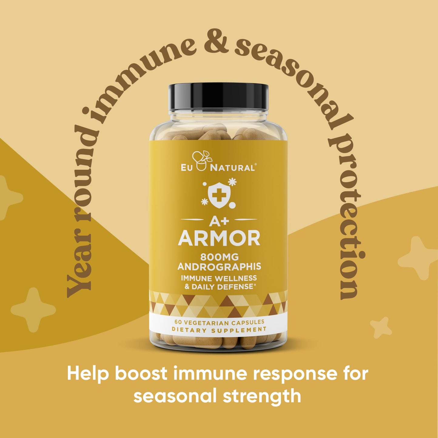 A+ Armor Andrographis Pure 800 mg – Immune Support, 60 Vegan Soft Capsules