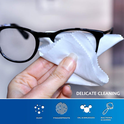 AAwipes Microfiber Cleaning Cloths 30 Pack for Glasses, Lenses, Phones & Delicate Surfaces (6x7) – White & Dark Grey