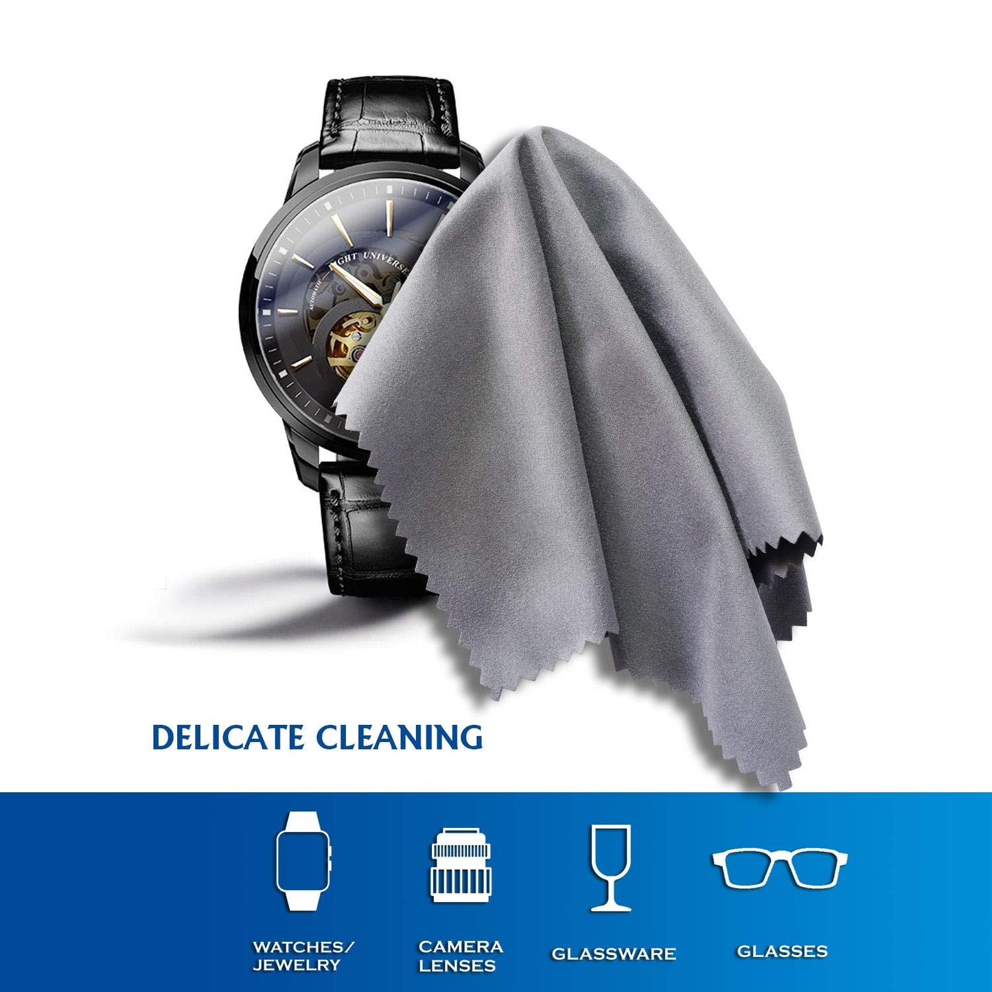 AAwipes Microfiber Cleaning Cloths 30 Pack for Glasses, Lenses, Phones & Delicate Surfaces (6x7) – White & Dark Grey