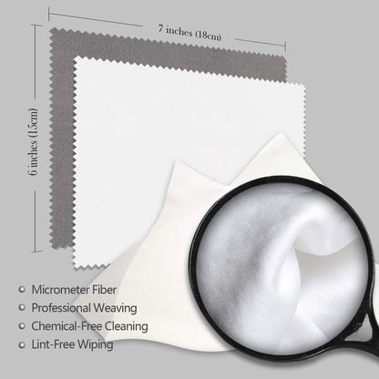 AAwipes Microfiber Cleaning Cloths 30 Pack for Glasses, Lenses, Phones & Delicate Surfaces (6x7) – White & Dark Grey