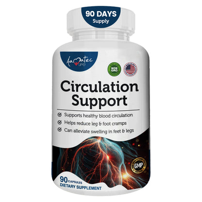 AAMATEC LIFE – Blood Circulation Support for Arteries & Veins Health, L-Arginine & Ginger, 90 Capsules