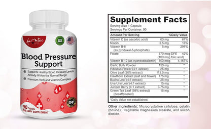 AAMATEC LIFE Blood Pressure Support Supplement - 90 Capsules