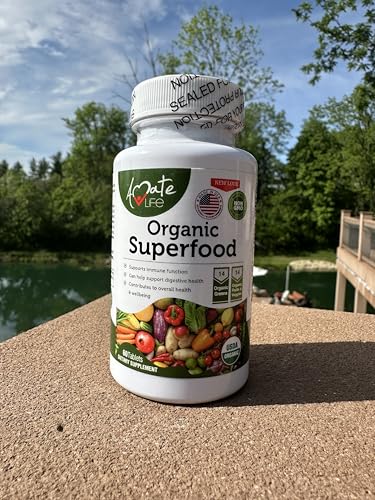 Aamatec Life Organic Superfood: 14 Greens & 14 Fruits, Non-GMO, 60 Capsules
