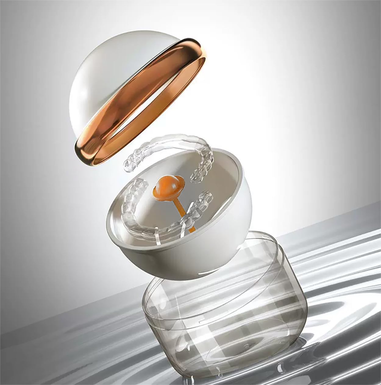 AARAINBOW Retainer Cleaner Case – Clear Denture Case with Strainer