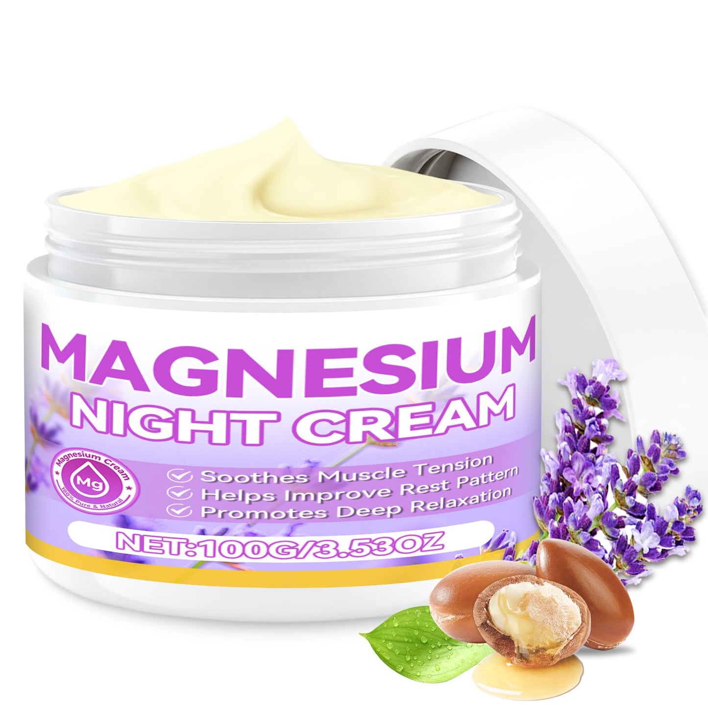 AAROVIBE Magnesium Cream for Sleep – 3.5oz Magnesium Butter with Coconut & Shea Butter