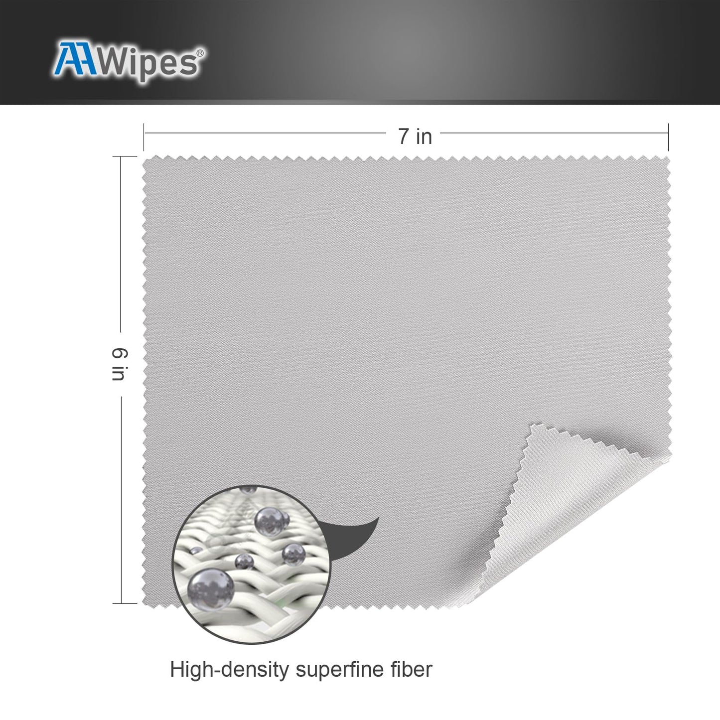 AAWipes Eyeglasses Cleaning Cloths – 30 Pack (6x7 inches), White & Dark Grey – Microfiber Lens Wipes V0693