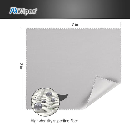 AAWipes Eyeglasses Cleaning Cloths – 30 Pack (6x7 inches), White & Dark Grey – Microfiber Lens Wipes V0693