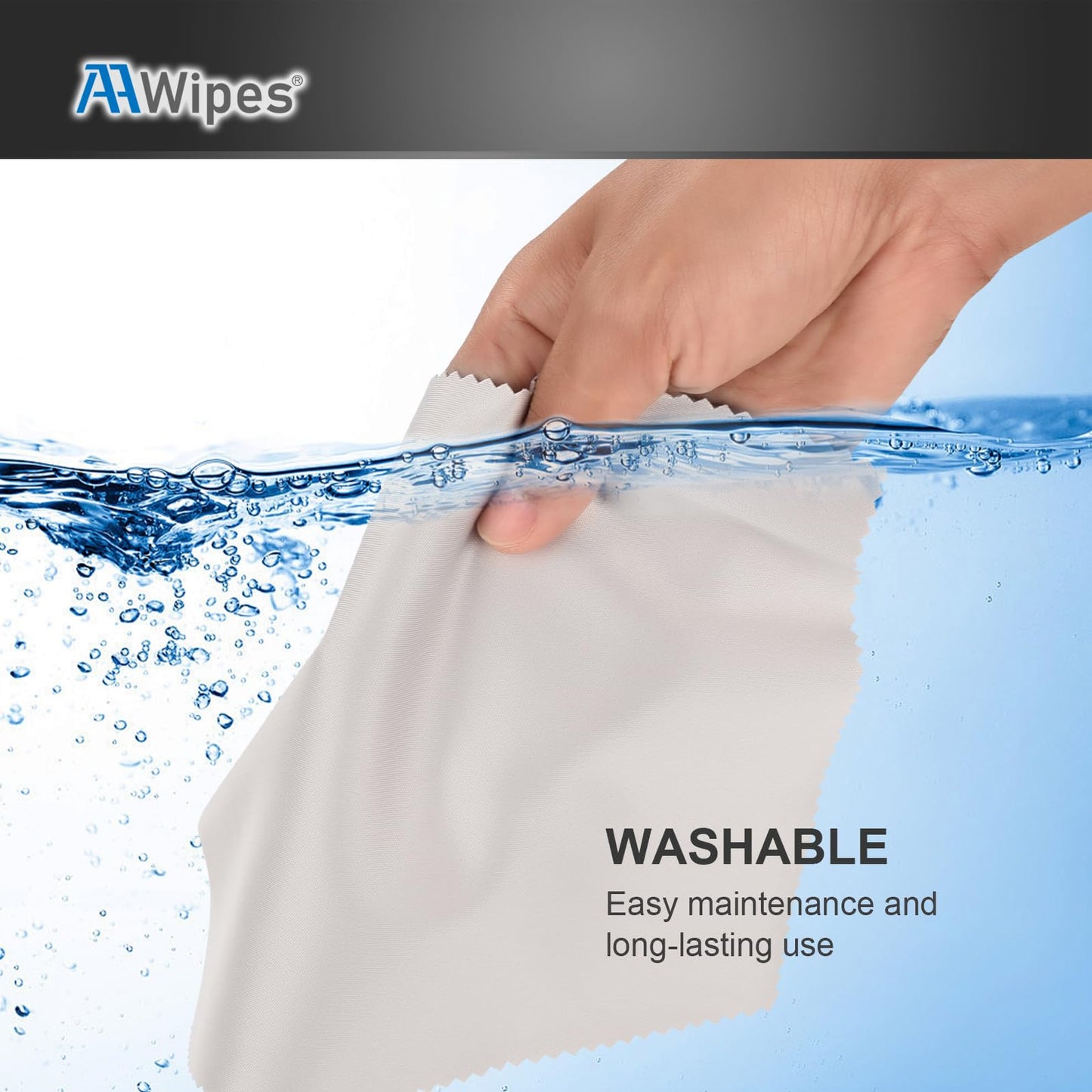 AAWipes Eyeglasses Cleaning Cloths – 30 Pack (6x7 inches), White & Dark Grey – Microfiber Lens Wipes V0693