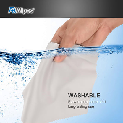 AAWipes Eyeglasses Cleaning Cloths – 30 Pack (6x7 inches), White & Dark Grey – Microfiber Lens Wipes V0693
