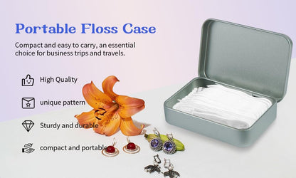 Aaymoous 2-Pack Travel Floss Holder & Floss Pick Case – Refillable Portable Dispenser