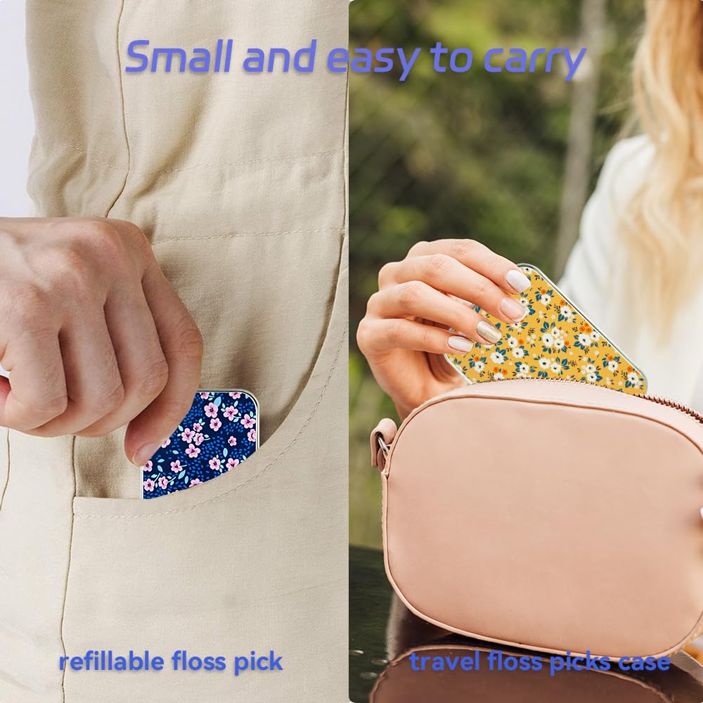 Aaymoous 2-Pack Dental Floss Portable Case – Travel Floss Pick Dispenser
