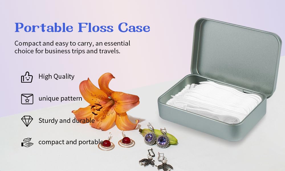 Aaymoous 2-Pack Dental Floss Portable Case – Travel Floss Pick Dispenser