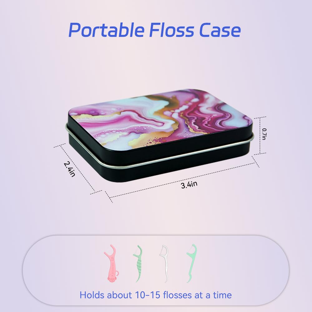 Aaymoous 2-Pack Travel Floss Holder & Floss Pick Case – Refillable Portable Dispenser
