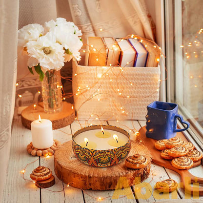 Abarli Citronella Candles Outdoor – 3-Pack, Large 13.5oz Soy Wax, 3-Wick, Blue & White Tin