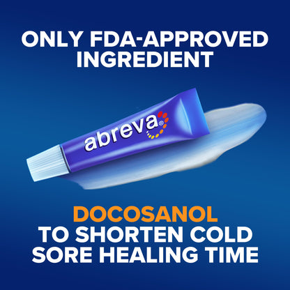 Abreva 10% Docosanol Cold Sore Treatment – Shortens Healing Time to 2.5 Days (0.07 oz) Tube x2