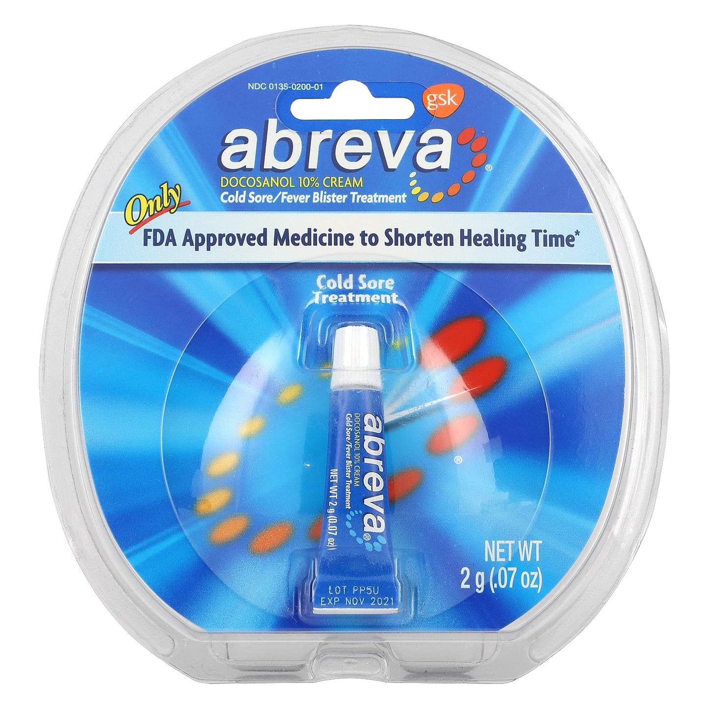 Abreva Cream – Fast-Acting Cold Sore Treatment (On-The-Go Tube)