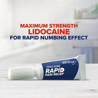 Abreva Cold Sore Treatment Rapid Pain Relief Cream — 3 g Tube