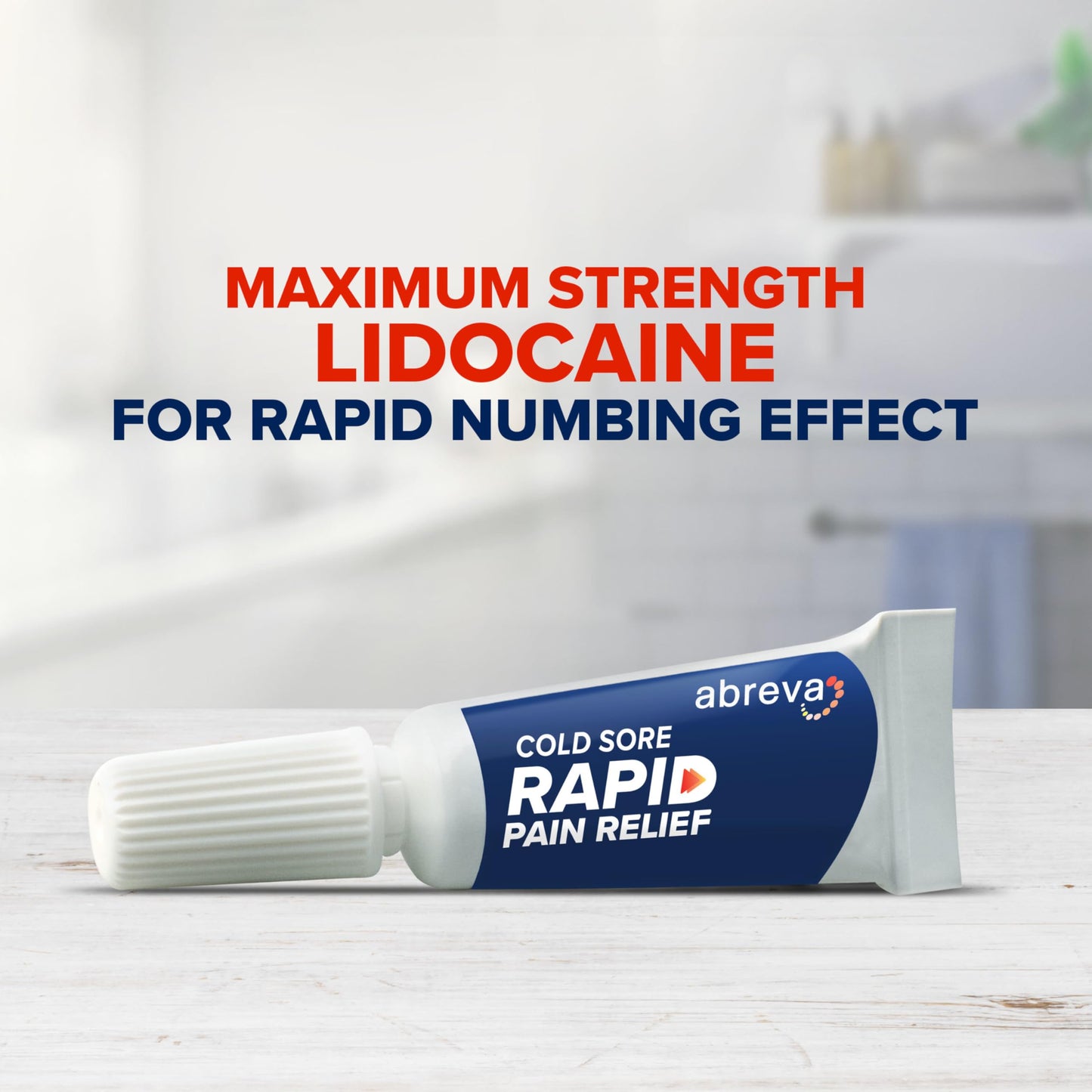 Abreva Cold Sore Treatment Rapid Pain Relief Cream — 3 g Tube