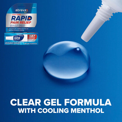 Abreva Cold Sore Treatment Rapid Pain Relief Cream — 3 g Tube