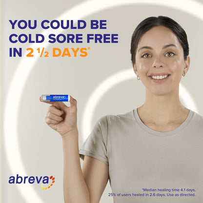Abreva 10% Docosanol Cold Sore Treatment – Shortens Healing Time to 2.5 Days (0.07 oz) Tube x2