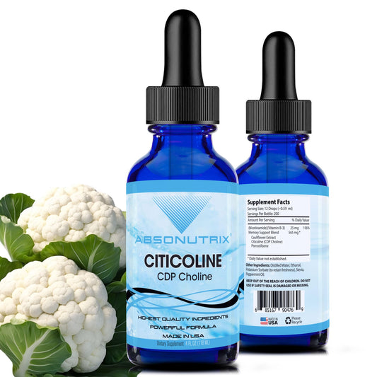 Absonutrix Citicoline 590 mg – USA Made, GMP Certified, Non-GMO | 4 oz Bottle BritishVita | Premium UK Vitamins & Wellness Supplements