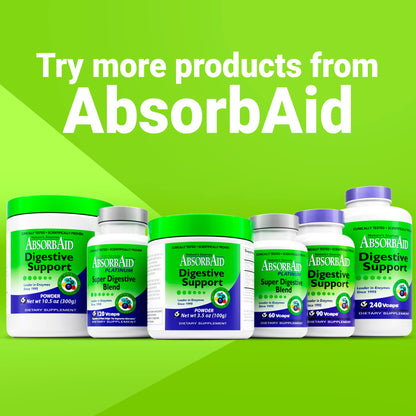 AbsorbAid Digestive Enzymes 100g | Proven to Increase Nutrient Absorption by up to 71%