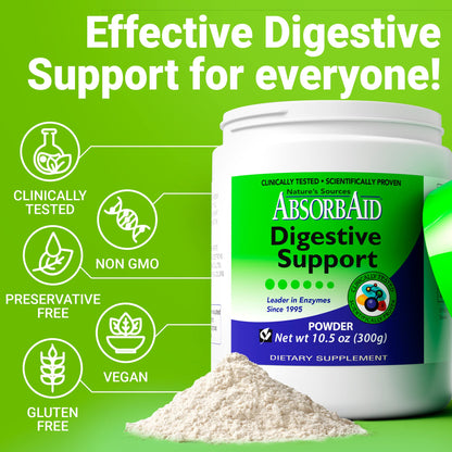AbsorbAid Digestive Enzymes 300 Grams, Proven to Increase Vital Nutrient Absorption by up to 71%
