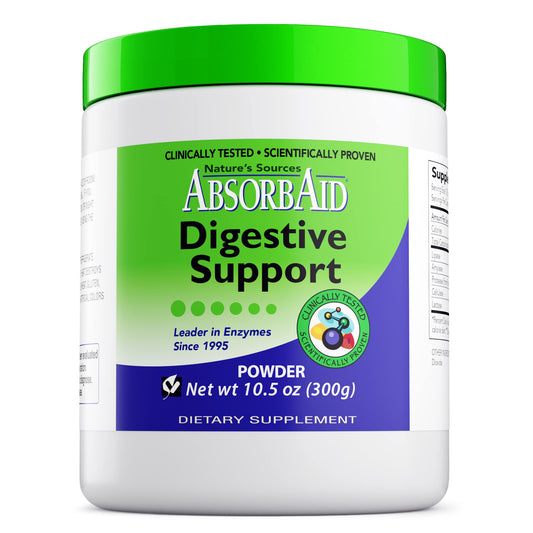AbsorbAid Digestive Enzymes 300 Grams, Proven to Increase Vital Nutrient Absorption by up to 71% BritishVita | Premium UK Vitamins & Wellness Supplements