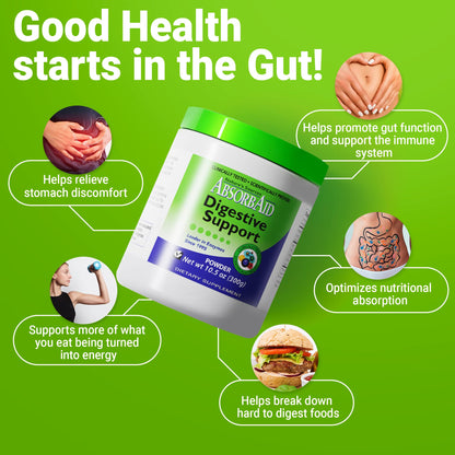 AbsorbAid Digestive Enzymes 300 Grams, Proven to Increase Vital Nutrient Absorption by up to 71%