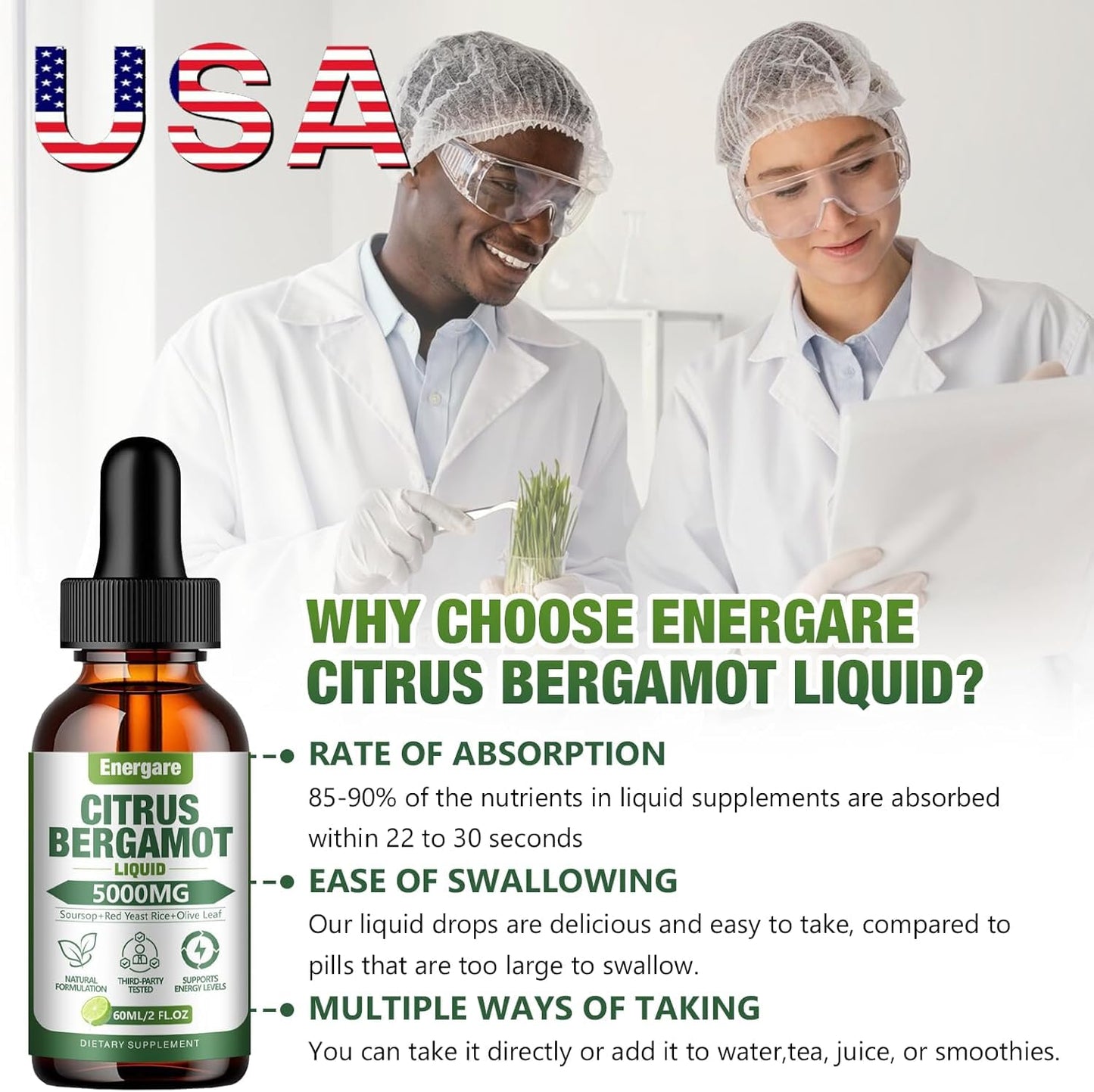 2 Pack Citrus Bergamot Liquid Drops 5000mg – Cholesterol Support (4 oz)