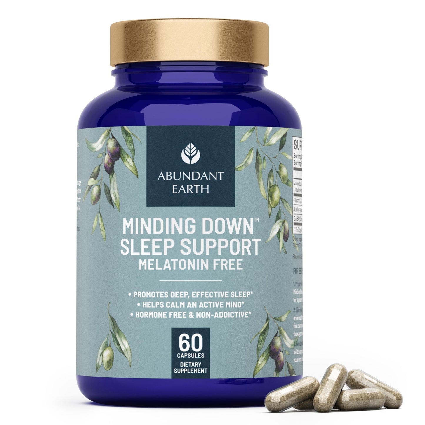 Abundant Earth Minding Down Sleep Aid for Adults - No Melatonin, Max Strength Magnesium & GABA
