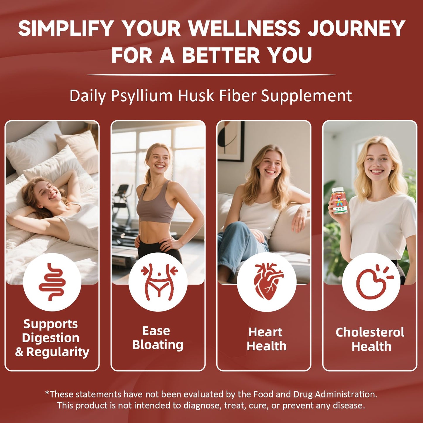ABYSSUS Psyllium Husk Gummies 1500mg – Digestive Health, Sugar-Free Peach, 60 Count