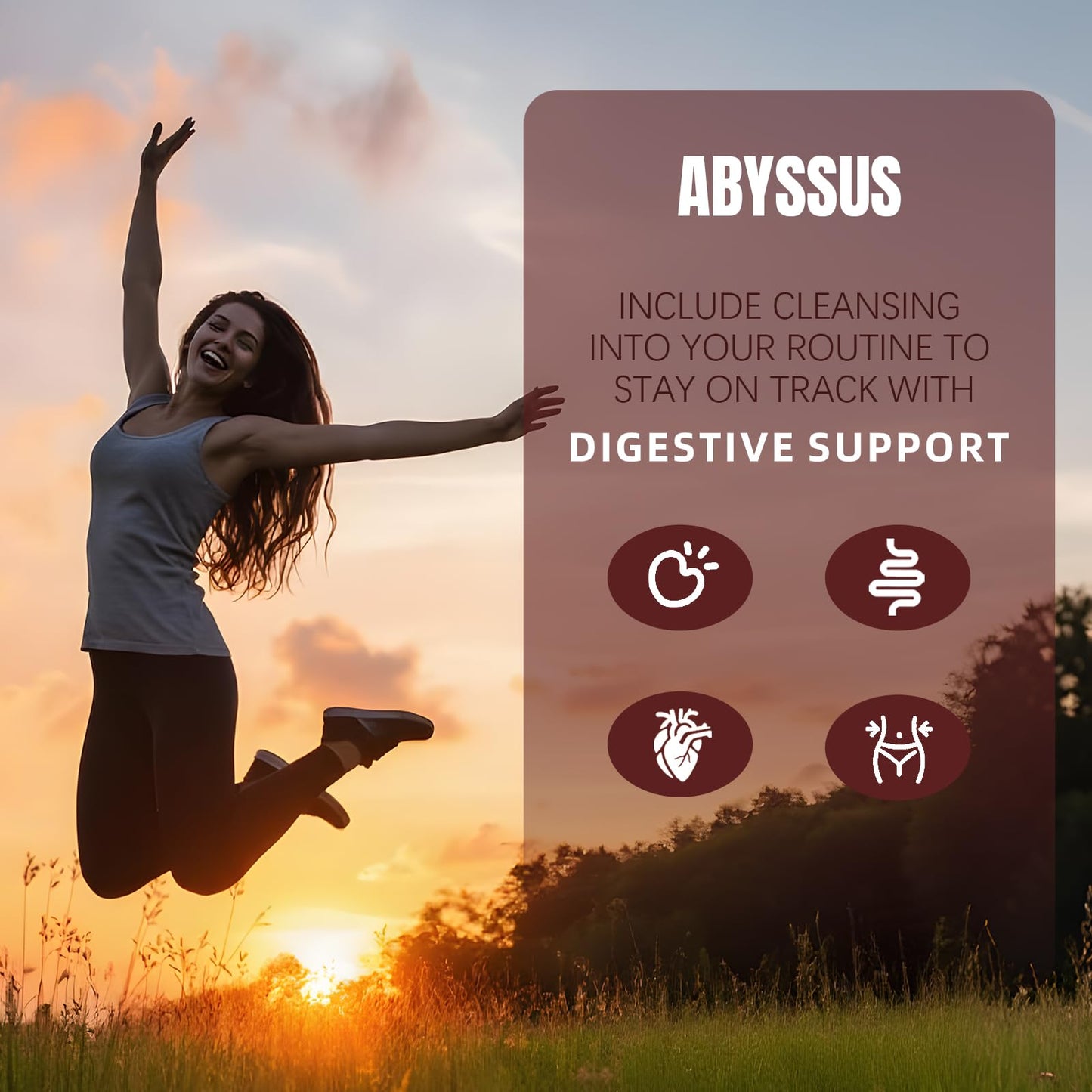 ABYSSUS Psyllium Husk Gummies 1500mg – Digestive Health, Sugar-Free Peach, 60 Count