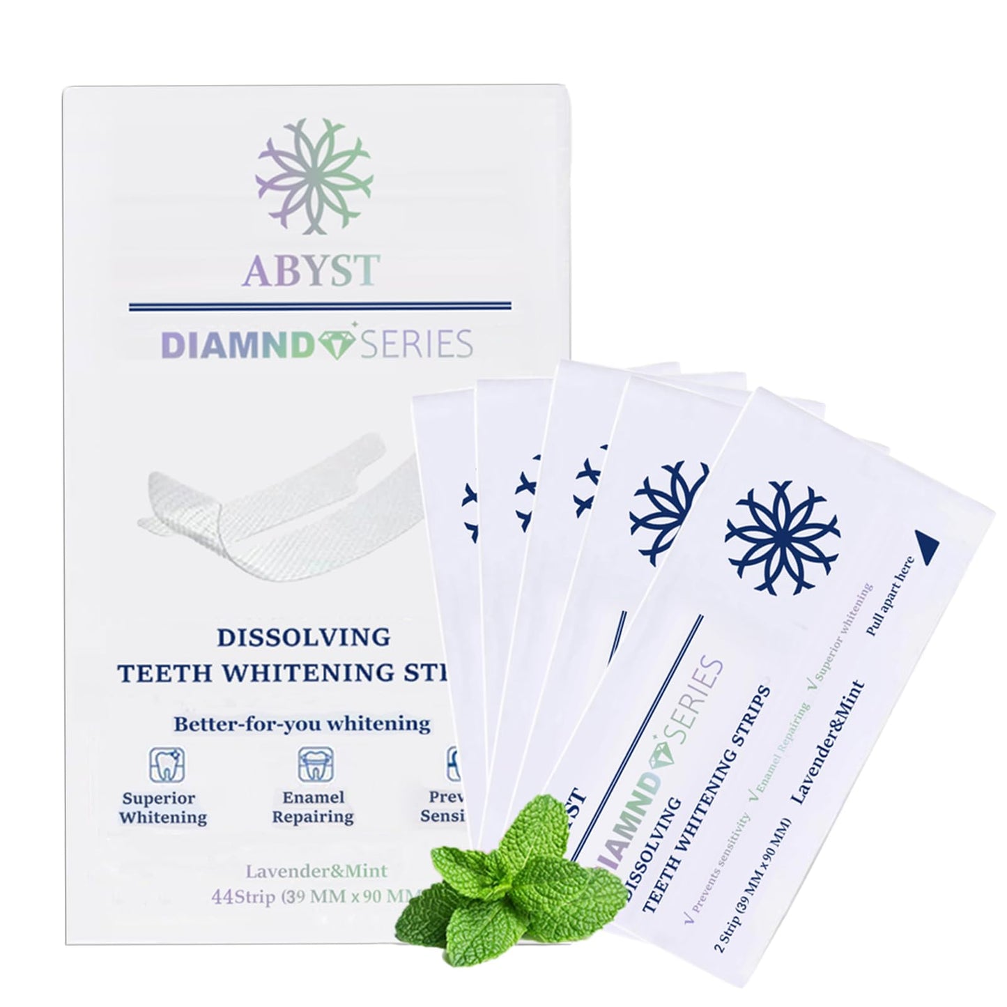 ABYST Diamond Dissolving Teeth Whitening Strips – Enamel-Safe, 44Ct