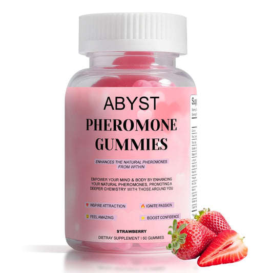 ABYST Pheromone Gummies for Women – 60 Count, Strawberry – Vegan, Gluten-Free & Non-GMO | Social & Confidence Support BritishVita | Premium UK Vitamins & Wellness Supplements