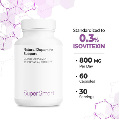Supersmart Natural Dopamine Support 800 mg Daily – Neuravena Avena sativa 0.3% Isovitexin | Brain Supplement | Non-GMO & Gluten Free | 60 Vegetarian Capsules