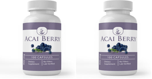 Acai Berry Capsules 100 (Pack of 2) – Pure Original Ingredients, No Magnesium or Rice Fillers, Lab Verified BritishVita | Premium UK Vitamins & Wellness Supplements