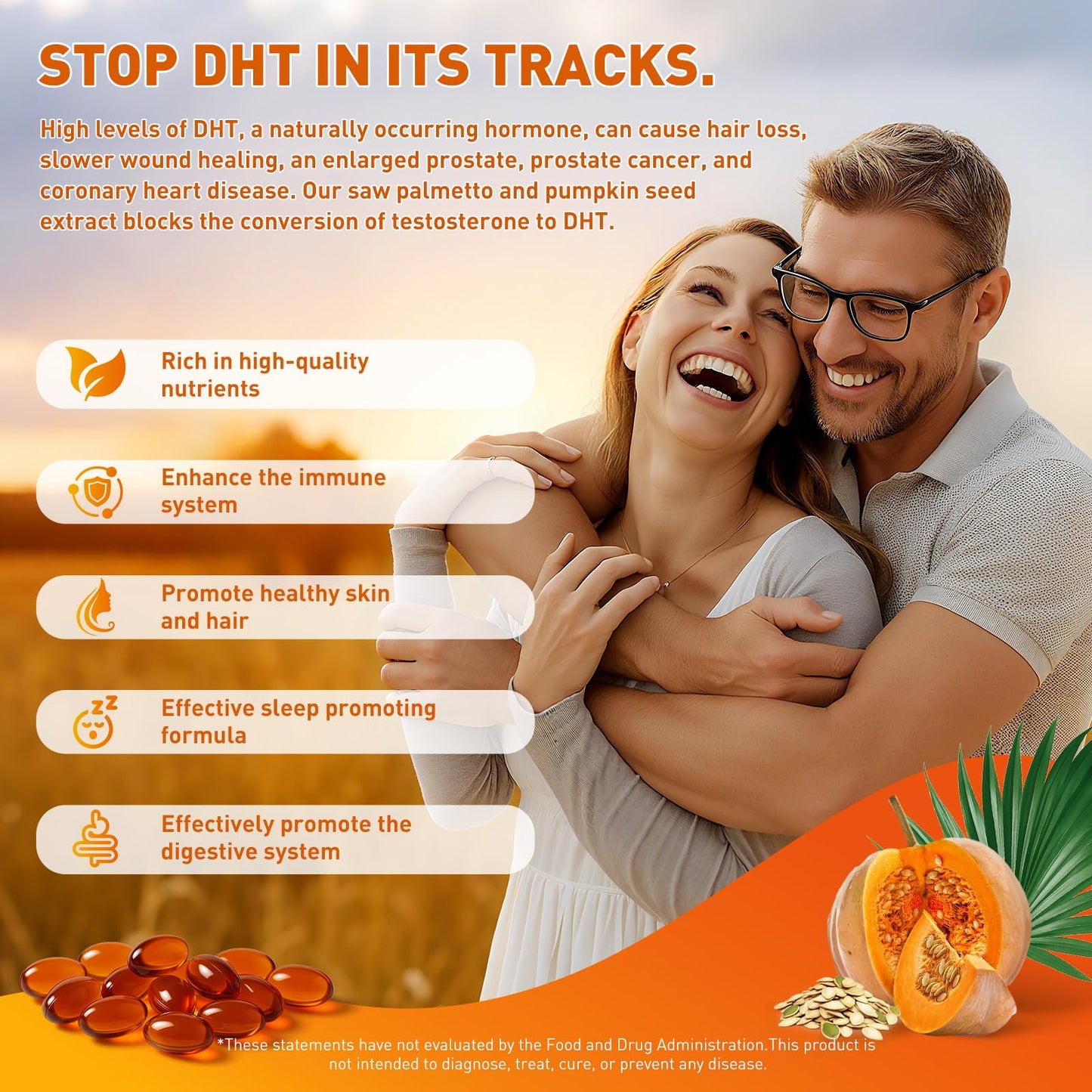 ACBUF Pumpkin Seed Oil + Saw Palmetto Softgels – 3000 mg, Cold-Pressed