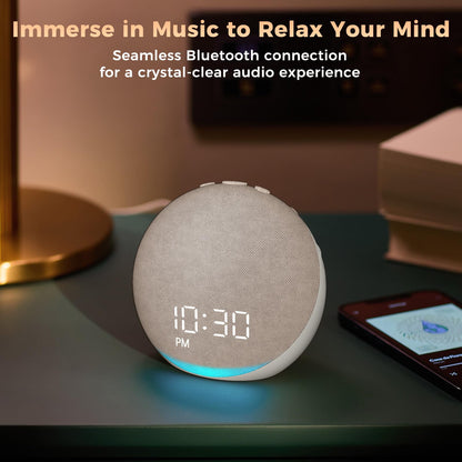 Acedeck Sound Machine Alarm Clock – 25 Sleep Sounds, Gentle Wake, Bluetooth Speaker, Putty