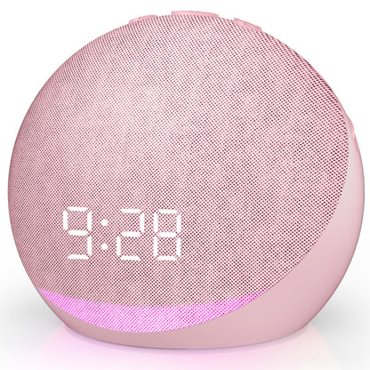 Acedeck Sound Machine Alarm Clock Pink | 25 Sleep Sounds, Gentle Wake, Bluetooth Speaker