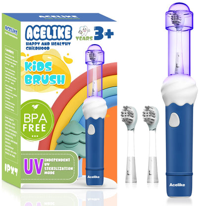 Acelike UV Self-Clean Kids Electric Toothbrush – 4 Modes, 2-Min Timer, 60-Day Charge (Blue)