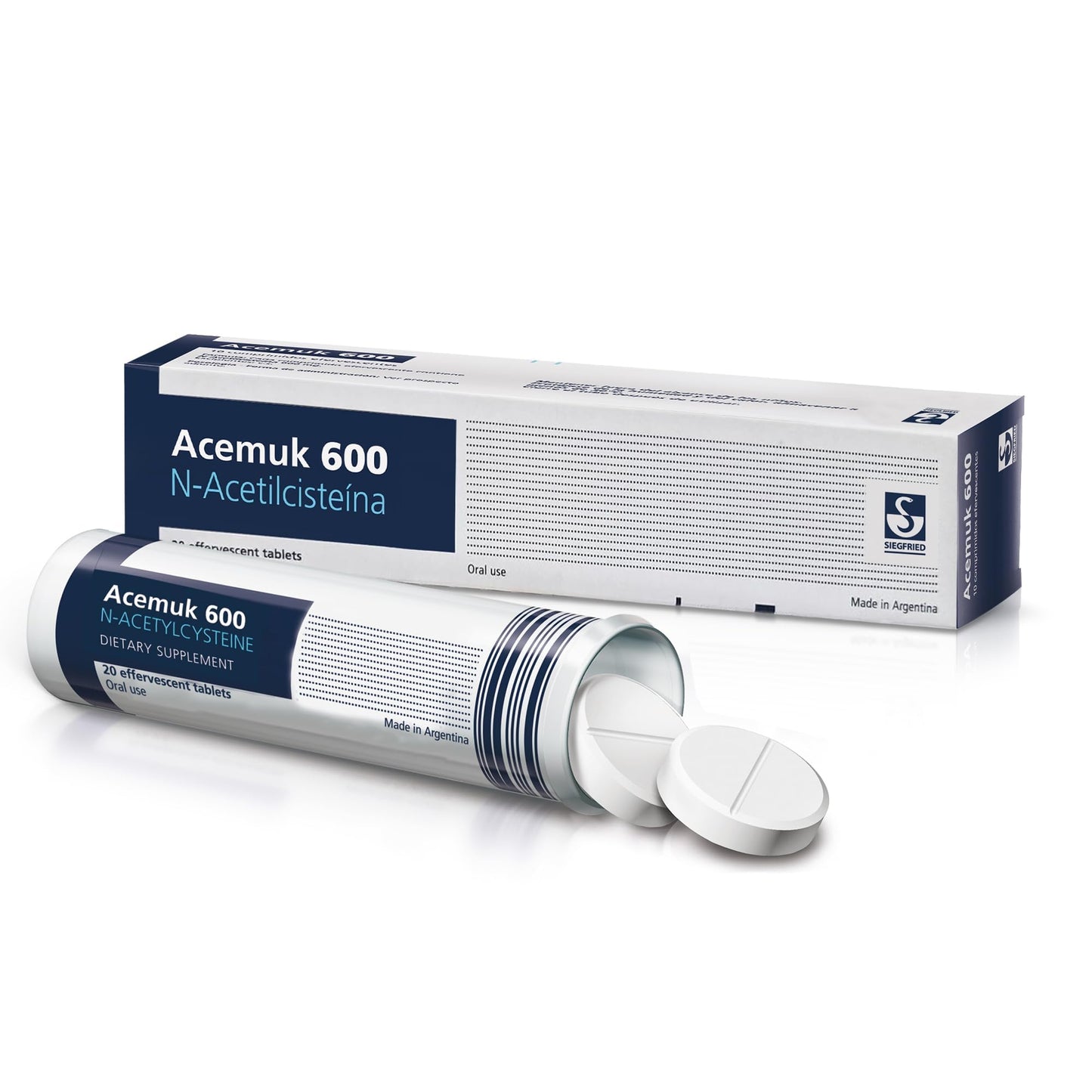 Acemuk NAC 600mg - Supports Respiratory Health, Immunity & Detox (20 Tablets)