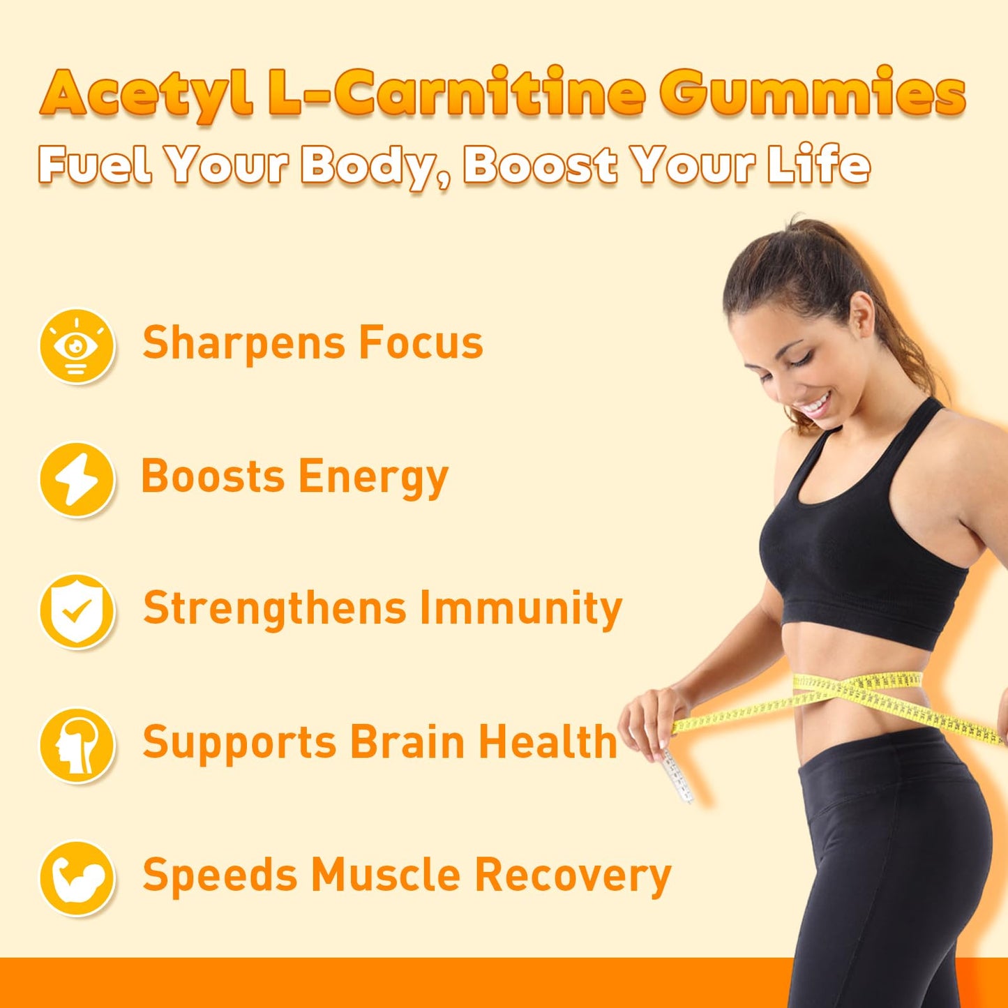 2 Pack Acetyl L-Carnitine Gummies – Energy & Brain Support (Vegan, Non-GMO)
