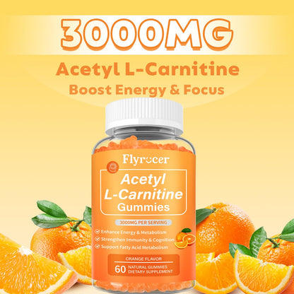 2 Pack Acetyl L-Carnitine Gummies – Energy & Brain Support (Vegan, Non-GMO)