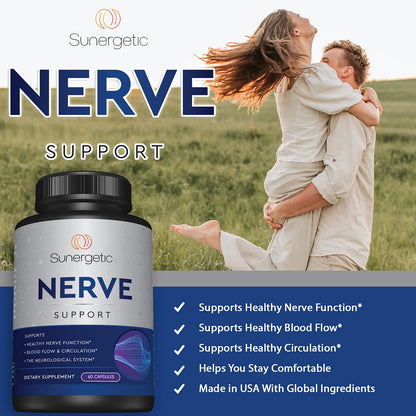 Premium Nerve Support Supplement - ALA 600 mg, Acetyl-L-Carnitine & Benfotiamine | 60 Capsules