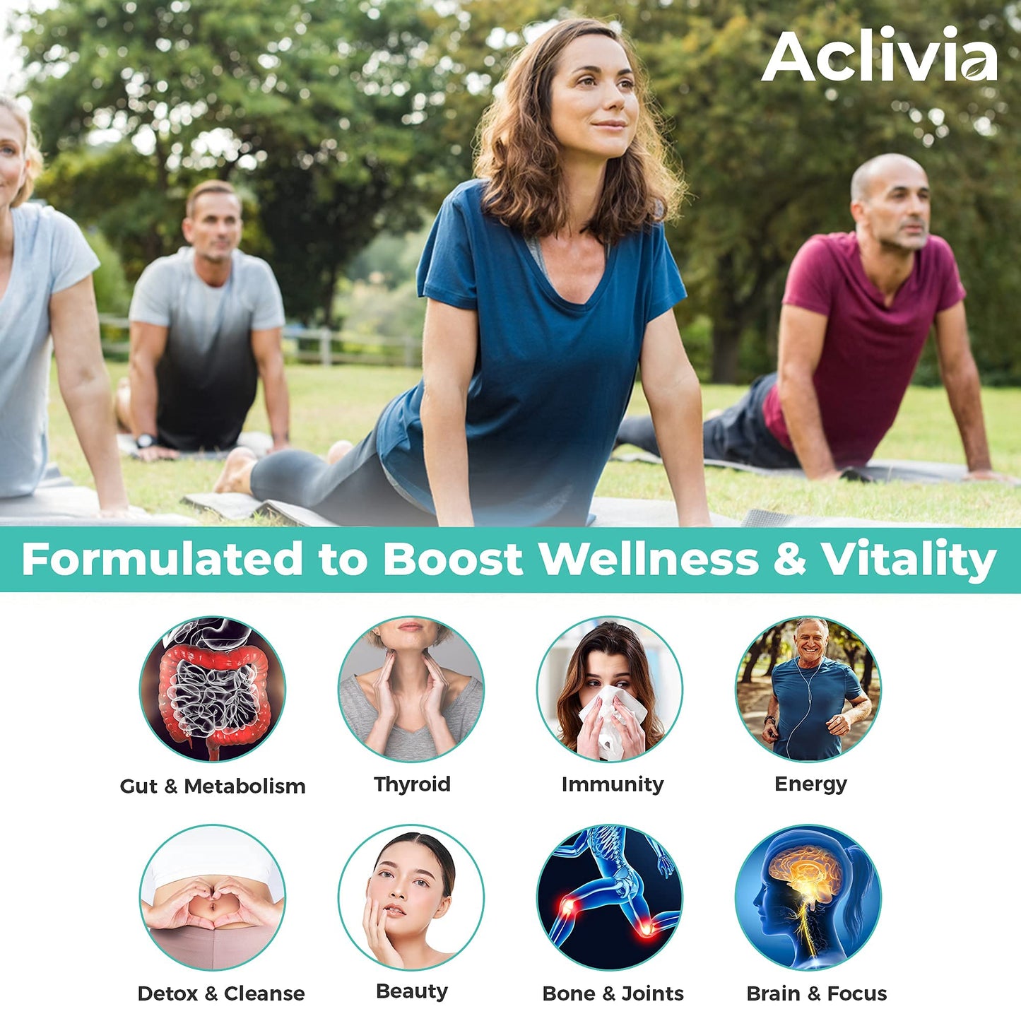 Aclivia Organic Irish Sea Moss Capsules with Bladderwrack & Burdock Root | 102 Minerals - Thyroid Support, Immune Boost - Non-GMO (60 Count)
