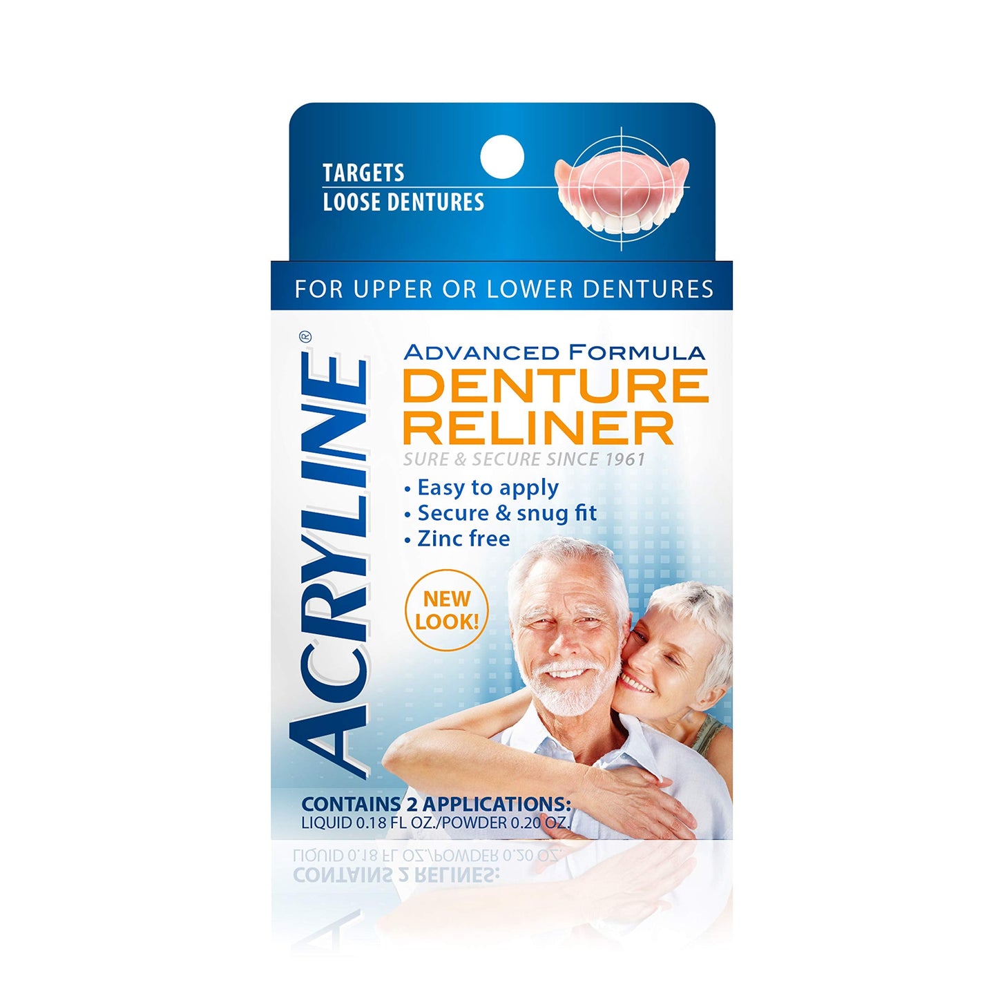 Acryline Advanced Formula Denture Reliner – Refit & Tighten Upper & Lower Dentures | Easy Application
