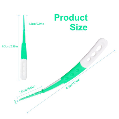 ACSKD Dental Floss Picks with Soft Rubber Brush Heads – 288 Count, Green